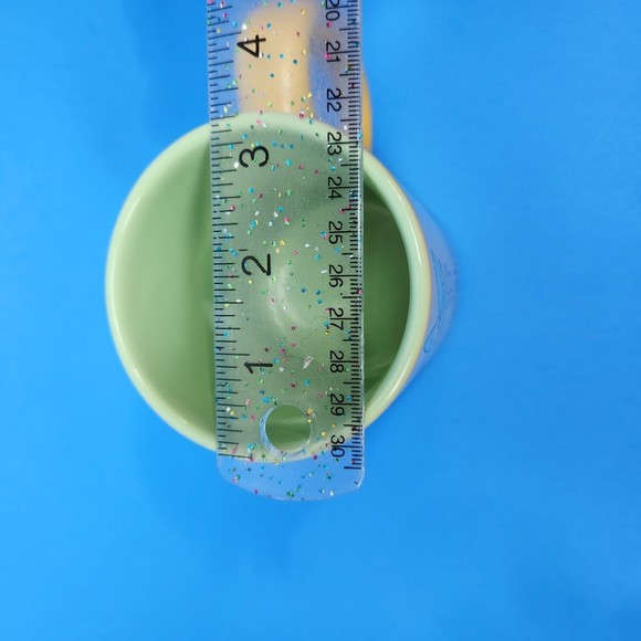 Vintage Disneyland Tinkerbell Coffee Mug Yellow Green Ceramic 15 Oz Disney - Picture 8 of 10